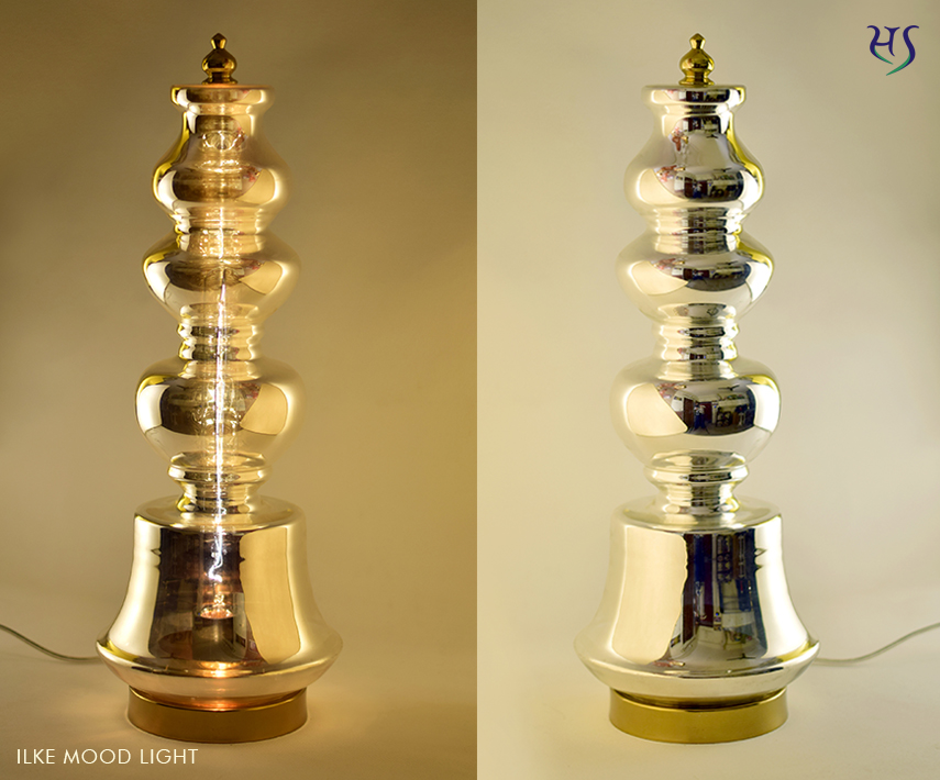Ilke Table Lamp Silver by Sahil & Sarthak
